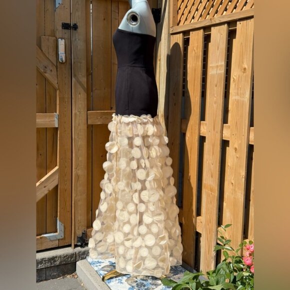 🆕 BRONX & BANCO 🧿 NWOT Harper Strapless Beige and Black Gown, Sz XS US 2 - Picture 6 of 15